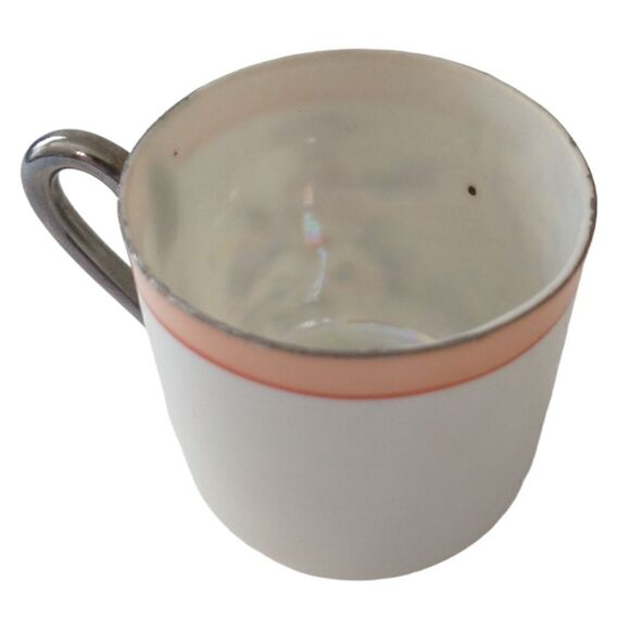 Lustreware Demitasse Espresso Cup Saucer Hotta Yu Shoten Moriage Swans Floral. - Picture 10 of 16